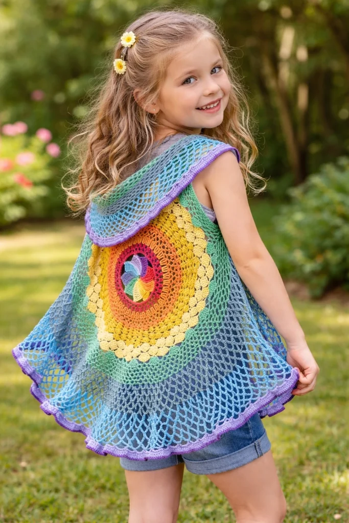 colorful circular vest for spring & summer