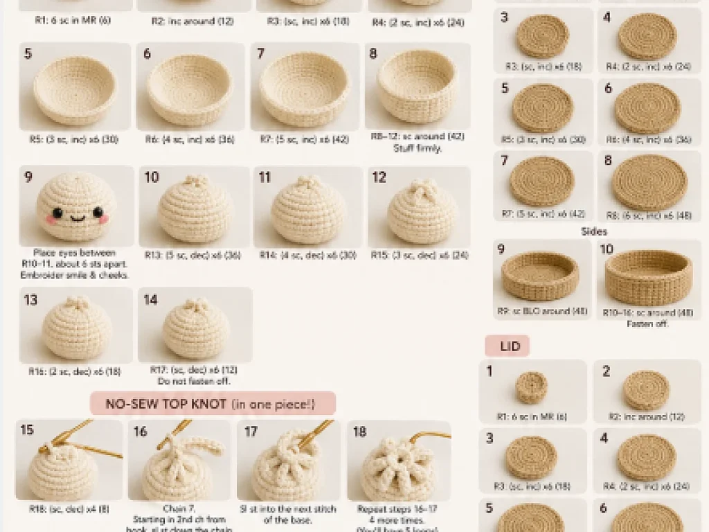 Crochet Dumpling No-Sew Pattern — illustrated for this guide