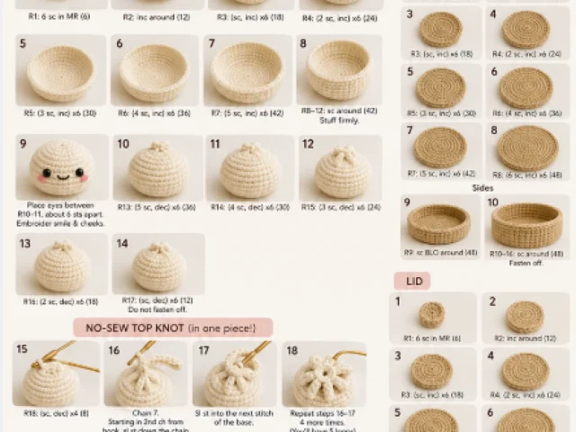 Crochet Dumpling No-Sew Pattern — illustrated for this guide