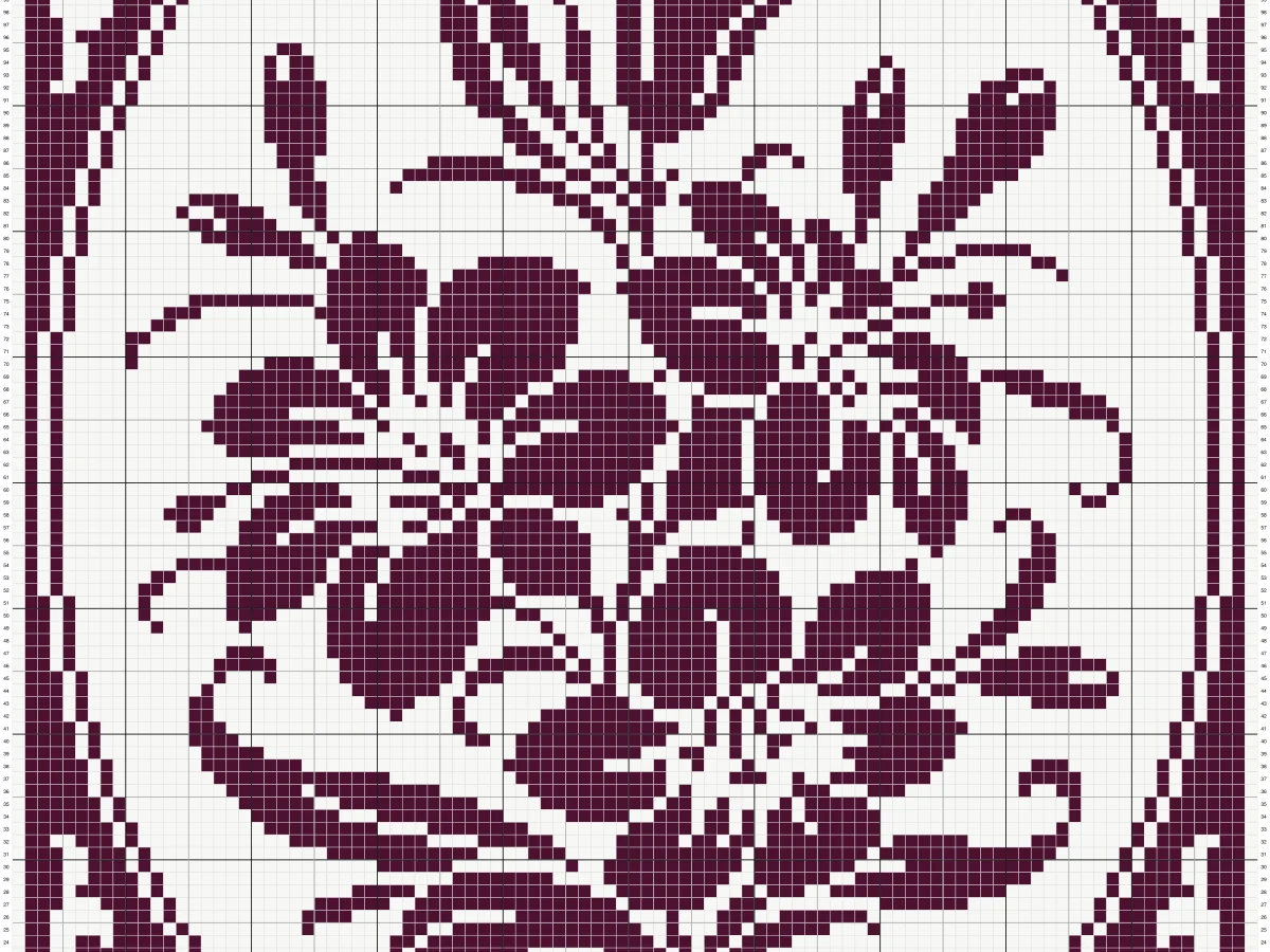 Vintage Crochet Patterns: Filet Crochet Flower Grid