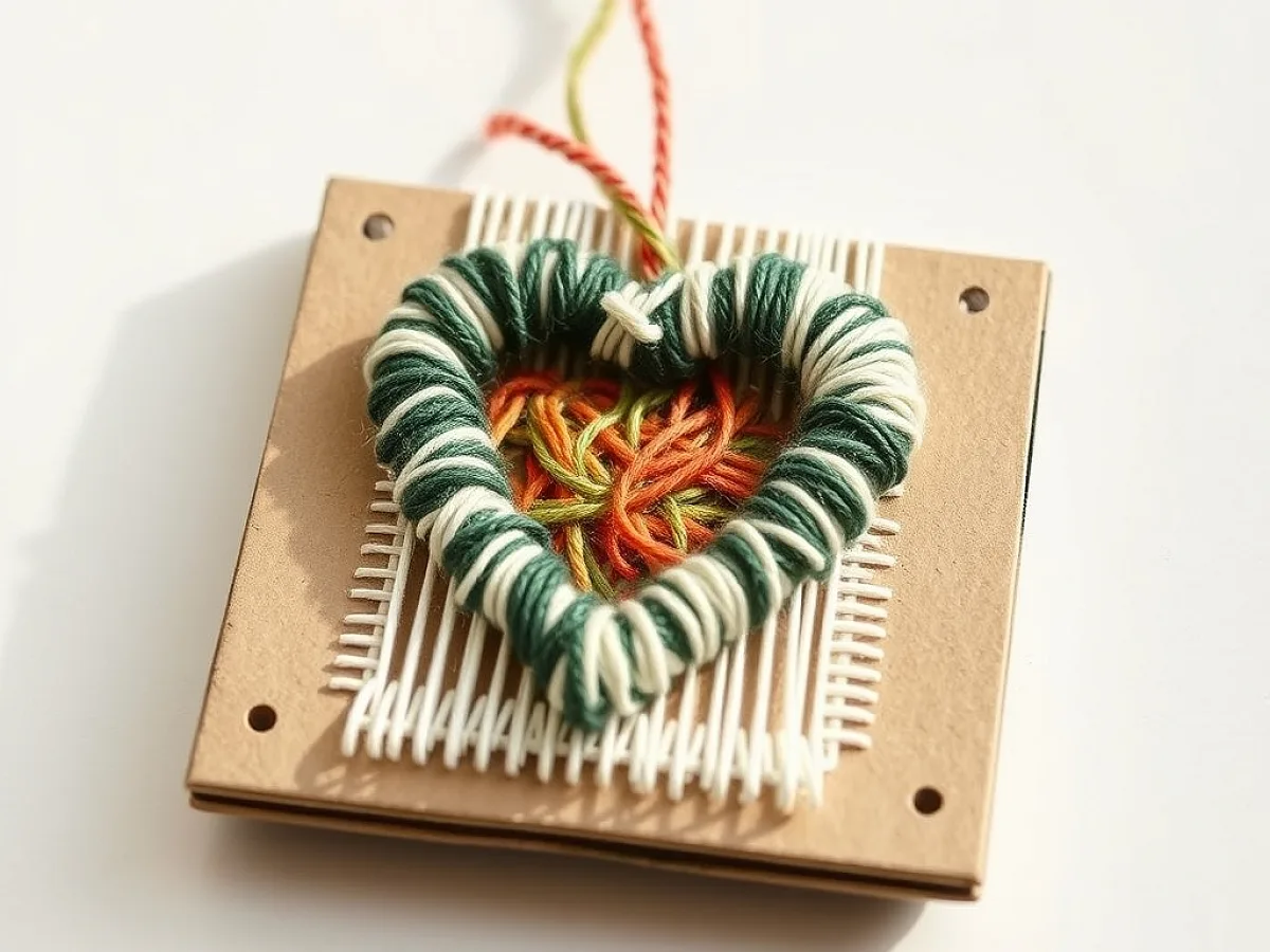 Image showing Cardboard Loom Weaving Earth Day Heart