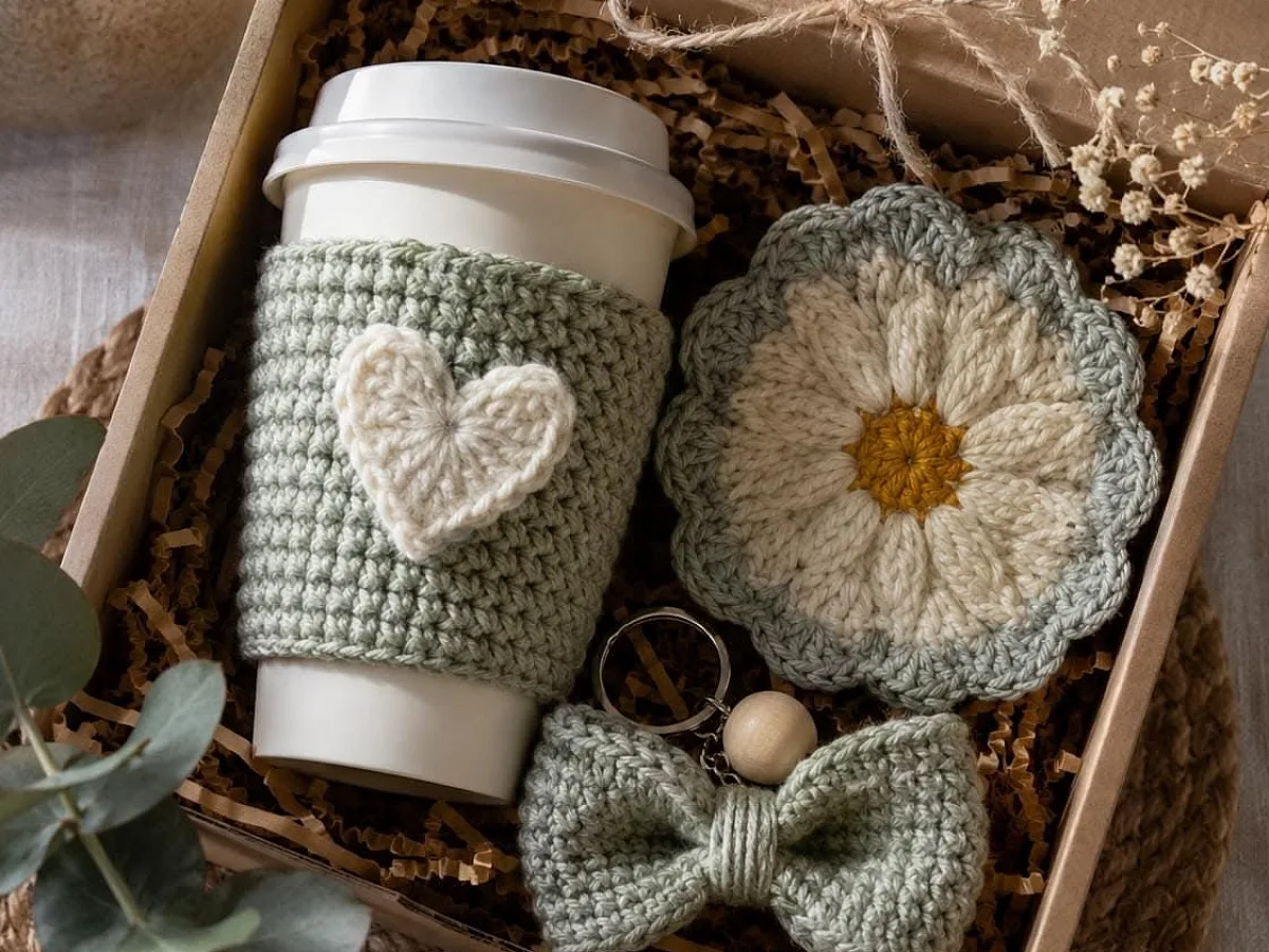 Image showing Coffee & Bloom Bundle Crochet Pattern PDF Set
