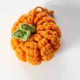 Image showing Make an adorable crochet pumpkin keychain