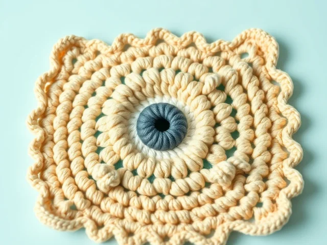 Image showing Crocheted eye blanket