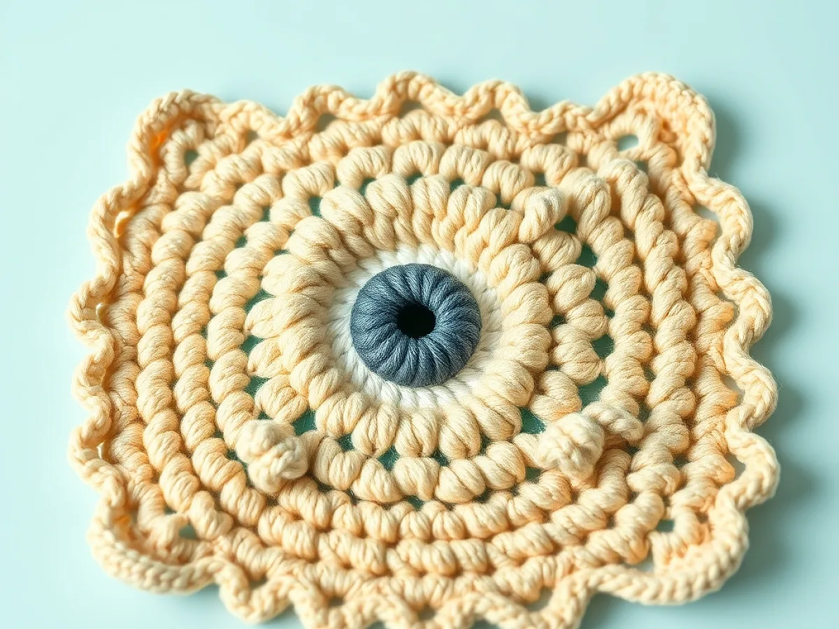 Image showing Crocheted eye blanket