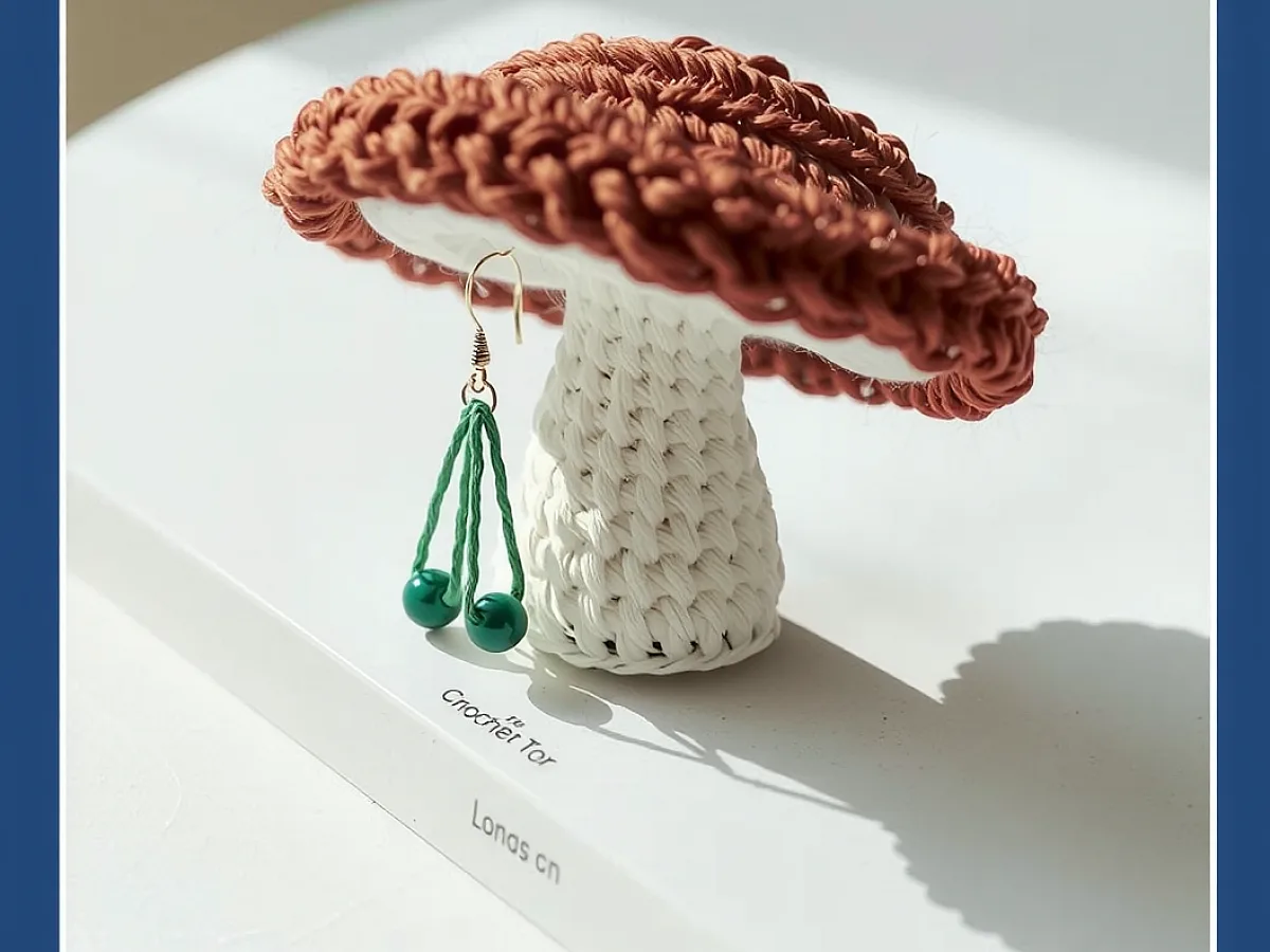 Image showing Crocheted mushroom jewelry organizer