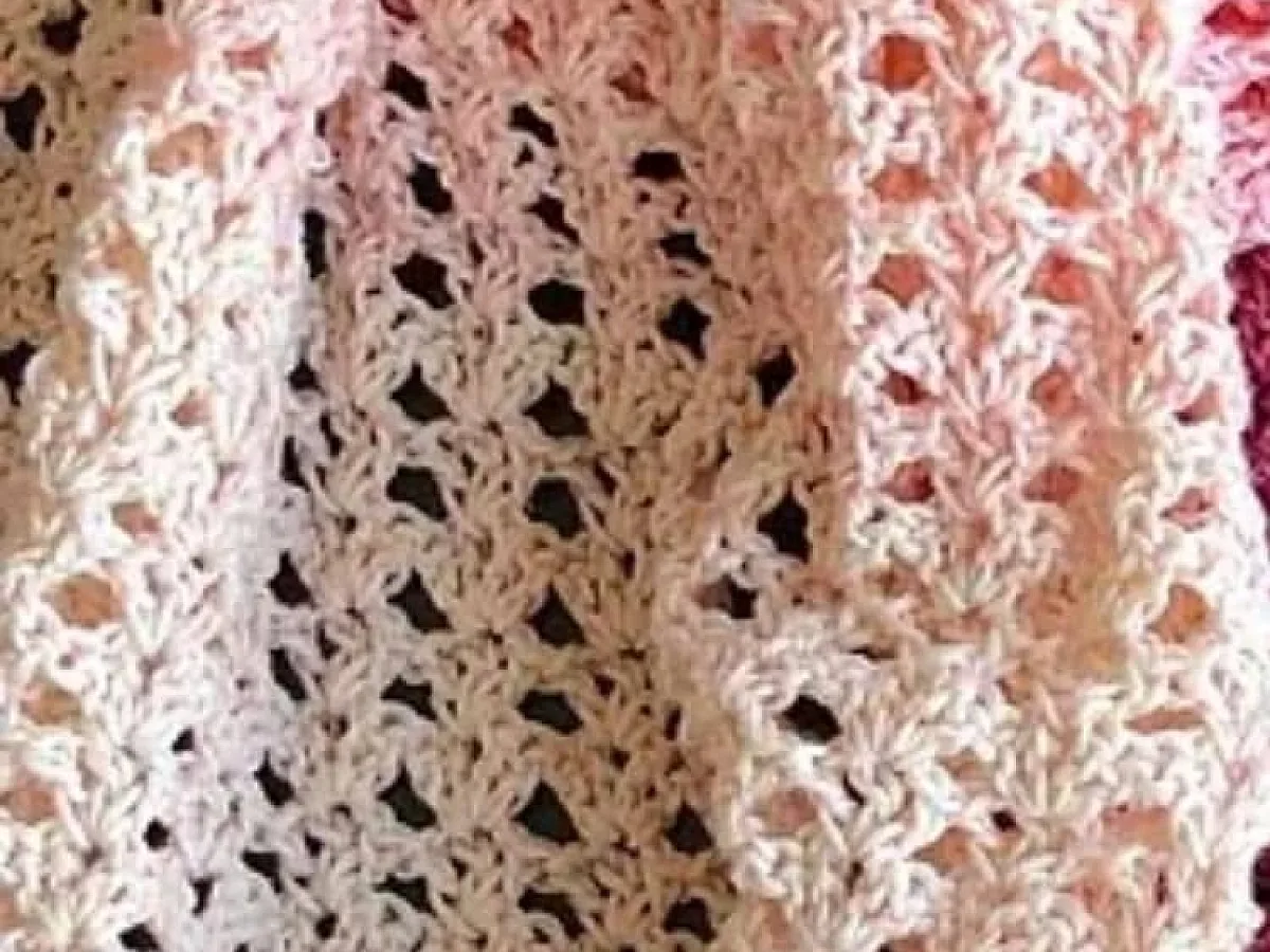 Image showing pink and white crochet scarf pattern