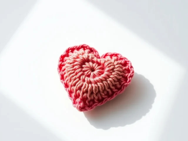 Image showing crochet heart pattern for Valentine's Day